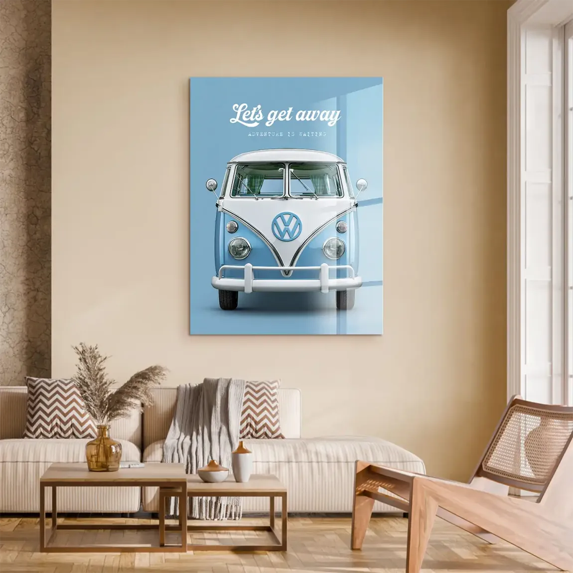 Blue VW Bulli Acrylglasbild