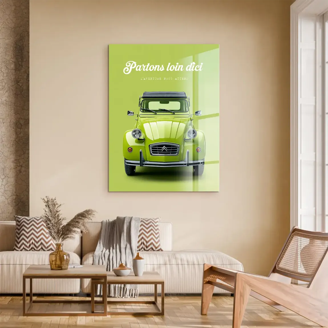 Green Citroen 2CV Acrylglasbild