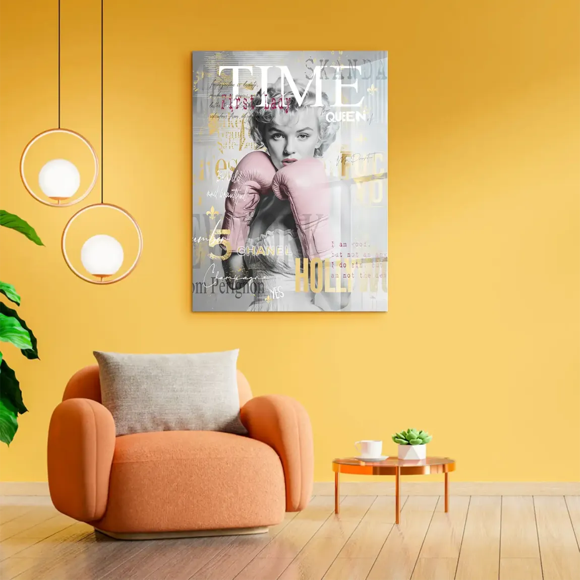 Marilyn Monroe Champ Pop Art Acrylglasbild