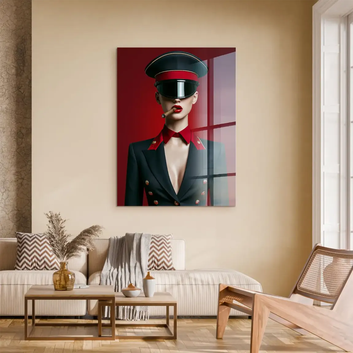 Rote Offizierin Acrylglasbild