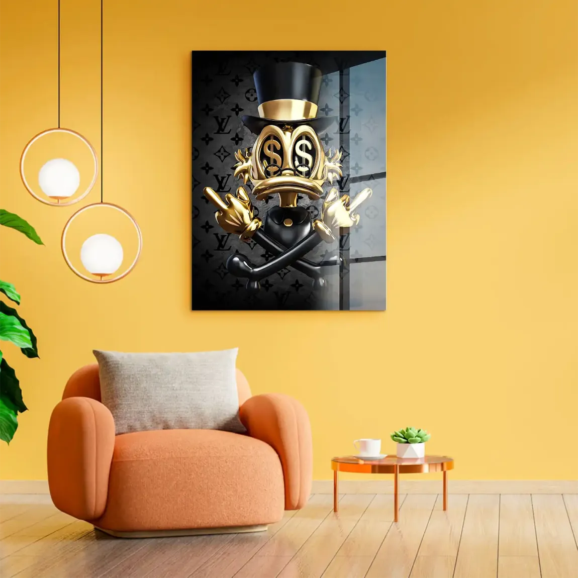 Money Skull Duck Acrylglasbild