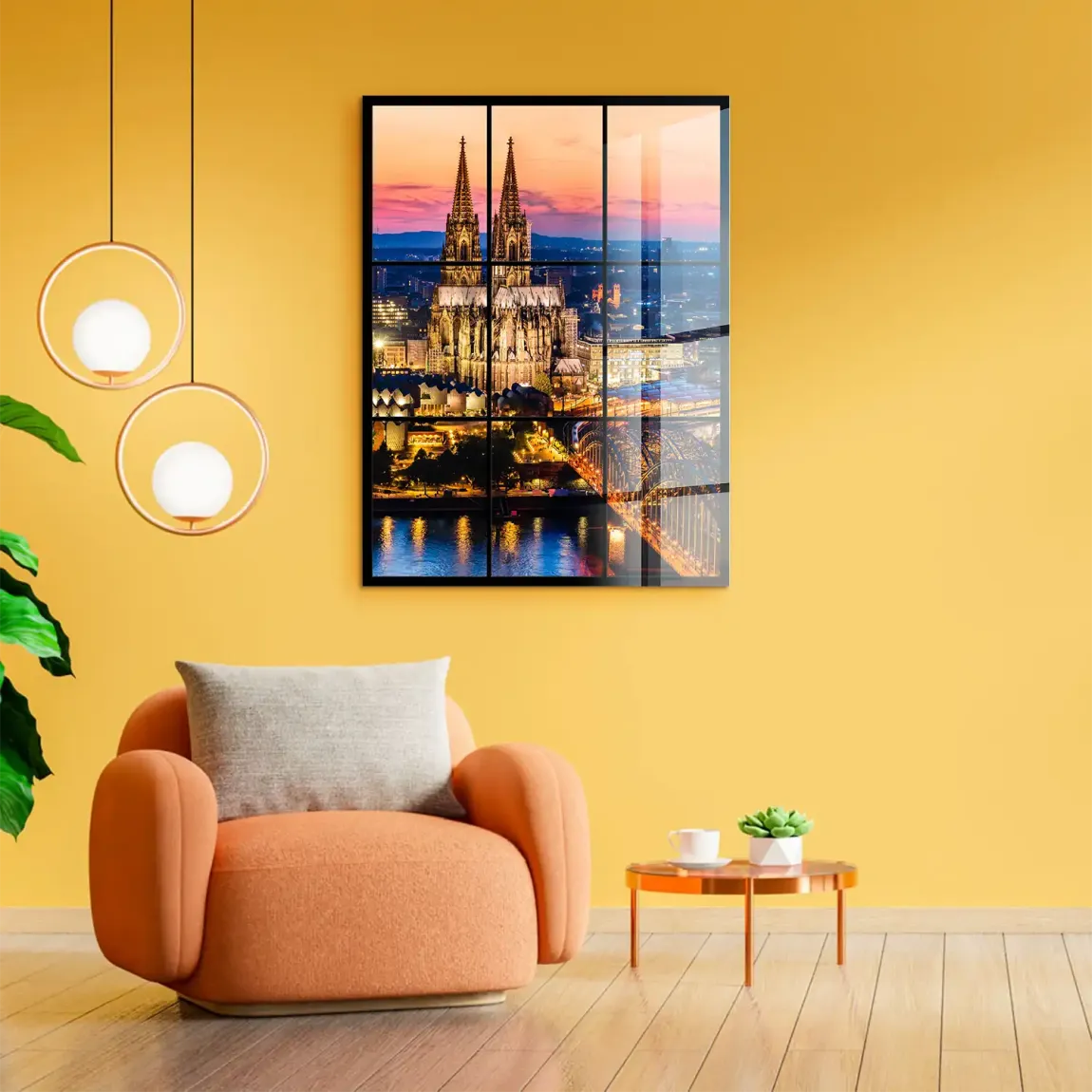 Köln City Lights Acrylglasbild