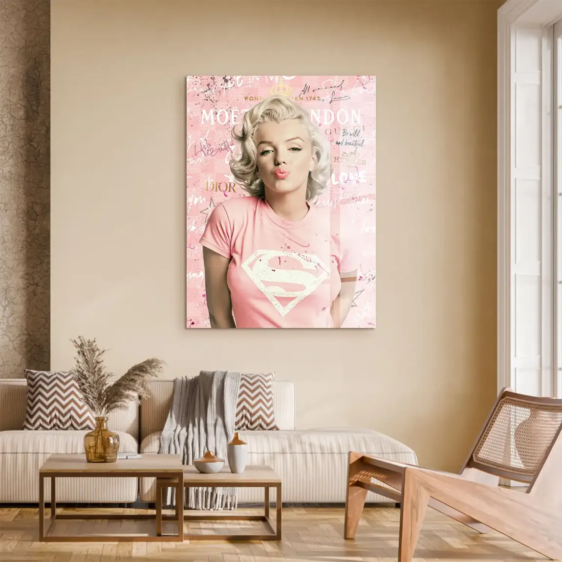 Marilyn Monroe Superman Acrylglasbild