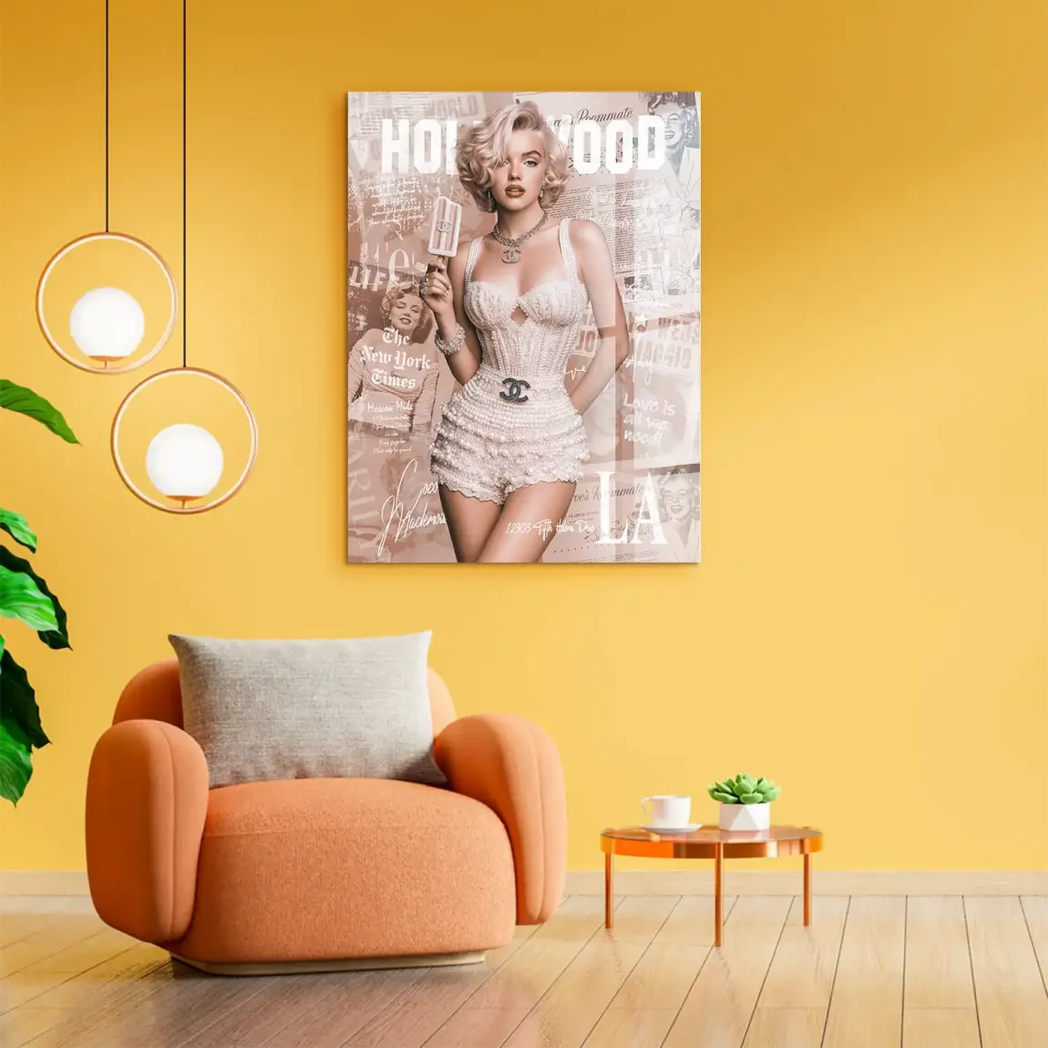 Hollywood Glam Marilyn Acrylglasbild
