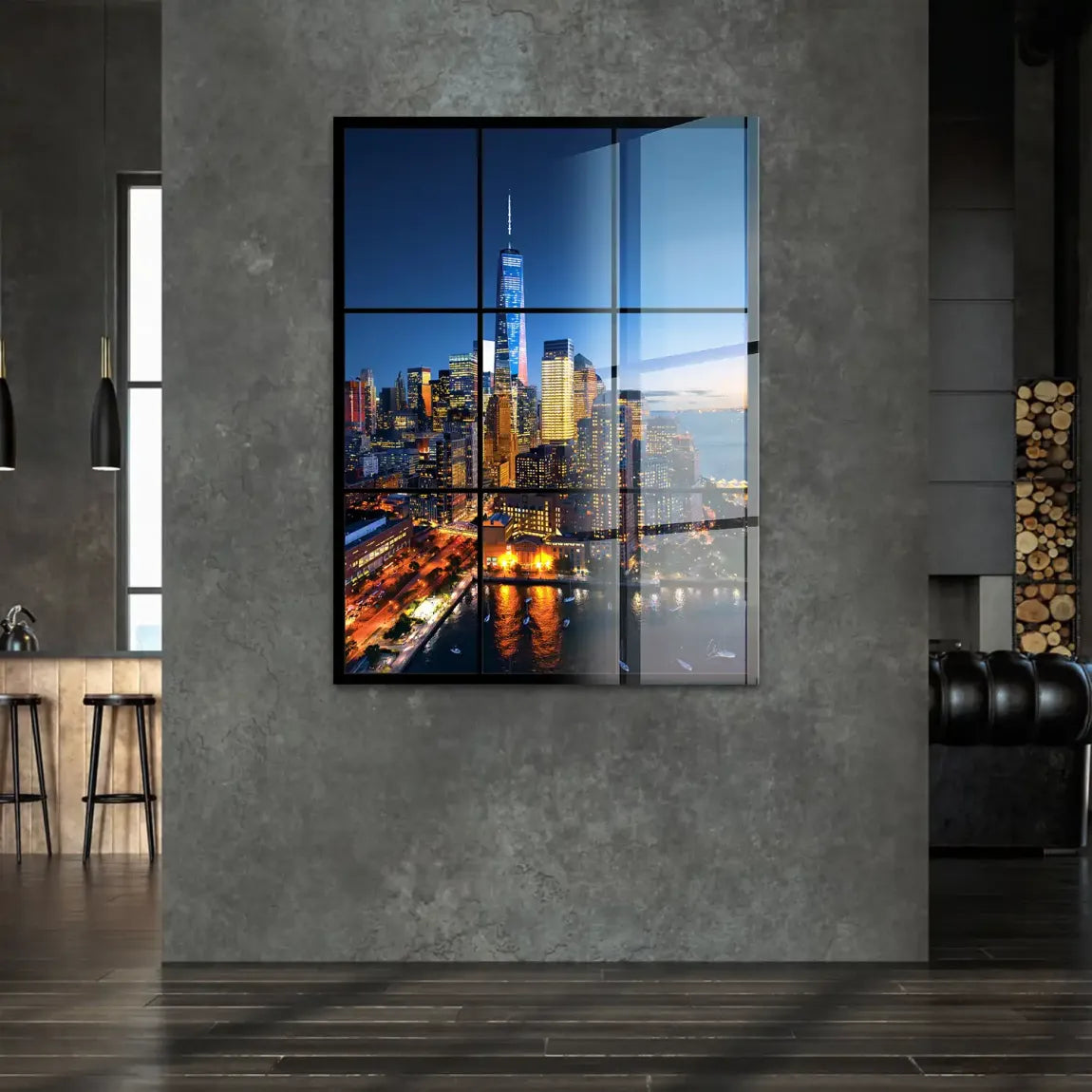 Skyline Lights New York Acrylglasbild