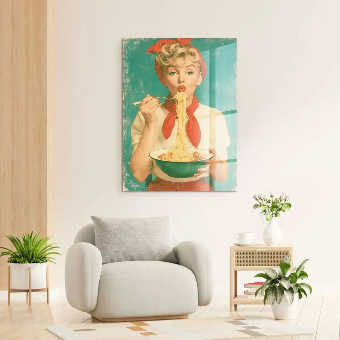 Marilyn Monroe Spaghetti Acrylglasbild