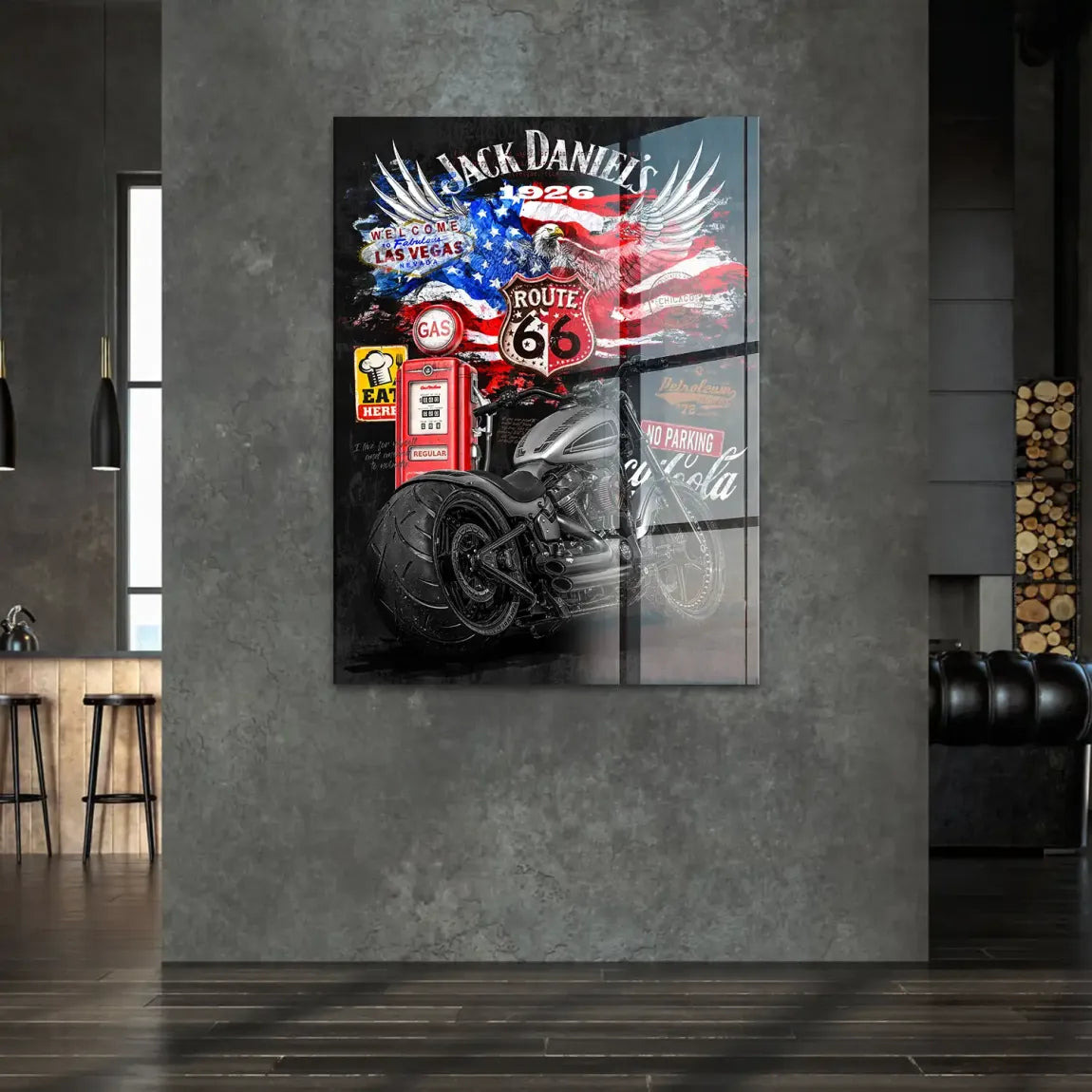 Harley Freedom Pop Art Acrylglasbild
