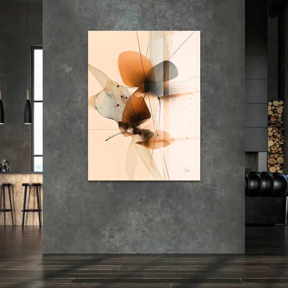 Amber Flow Harmony Acrylglasbild