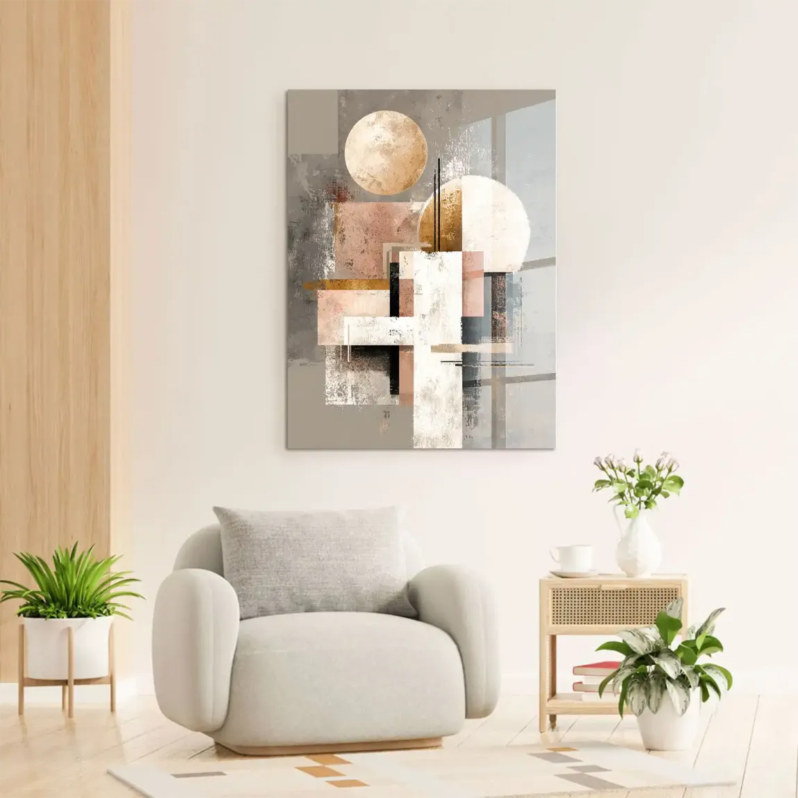 Goldene Geometrie Acrylglasbild