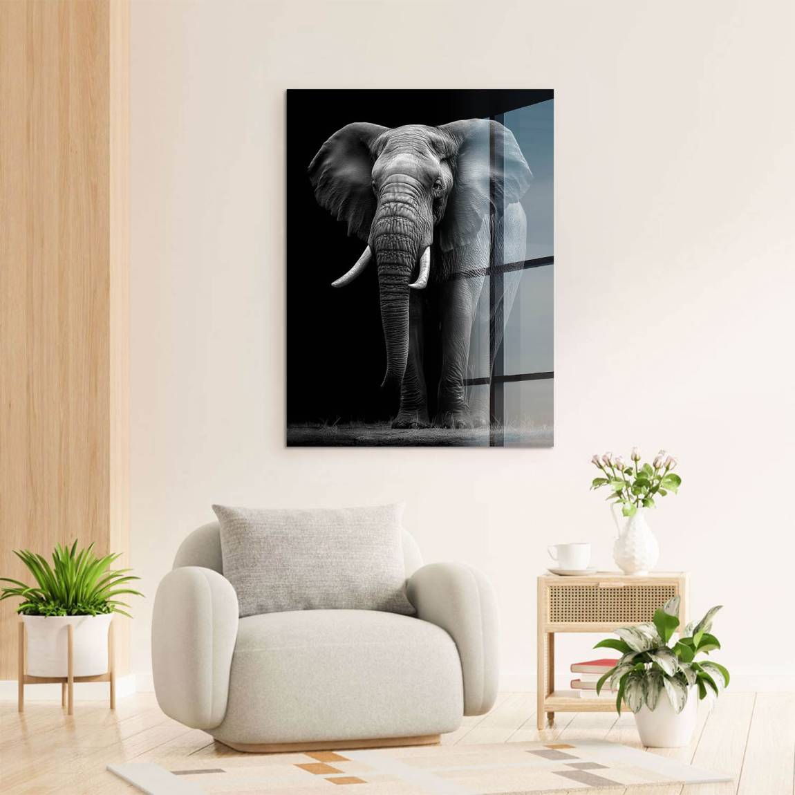 Black Elefant Acrylglasbild
