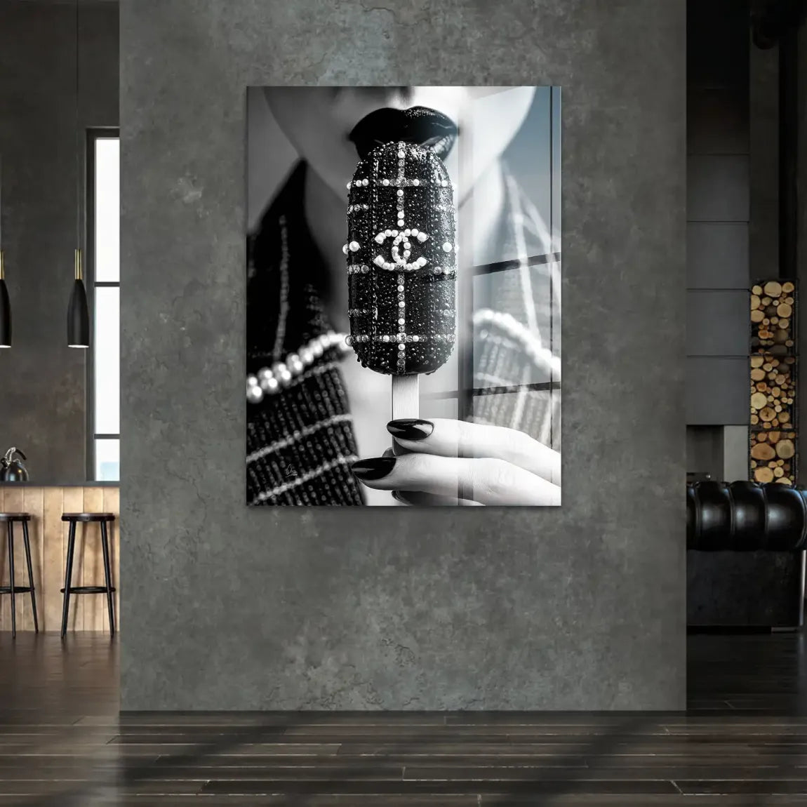 Noir Ice Couture Chanel Acrylglasbild