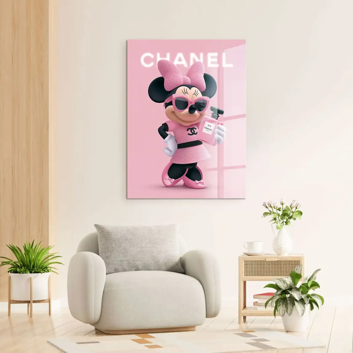 Minnie Rosé Chic Acrylglasbild