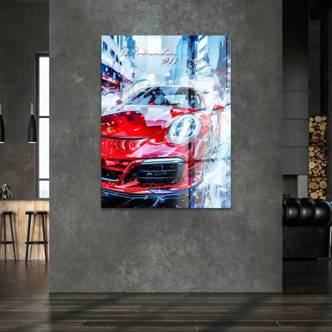 Red Pulse 911 Porsche Acrylglasbild