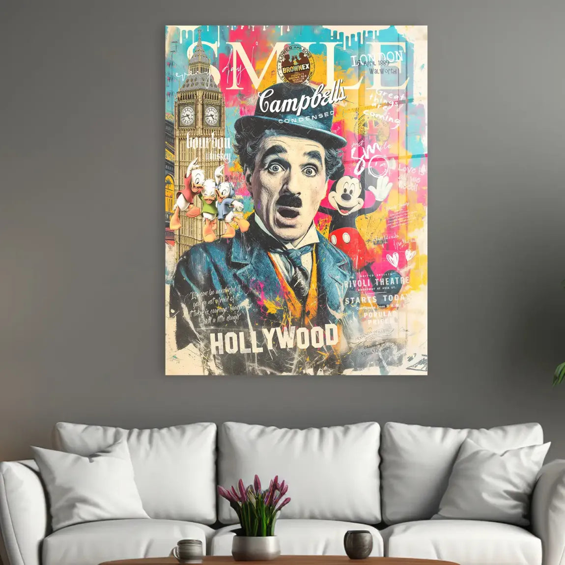 Smile Charlie & Micky Pop Art Acrylglasbild INGALERIE