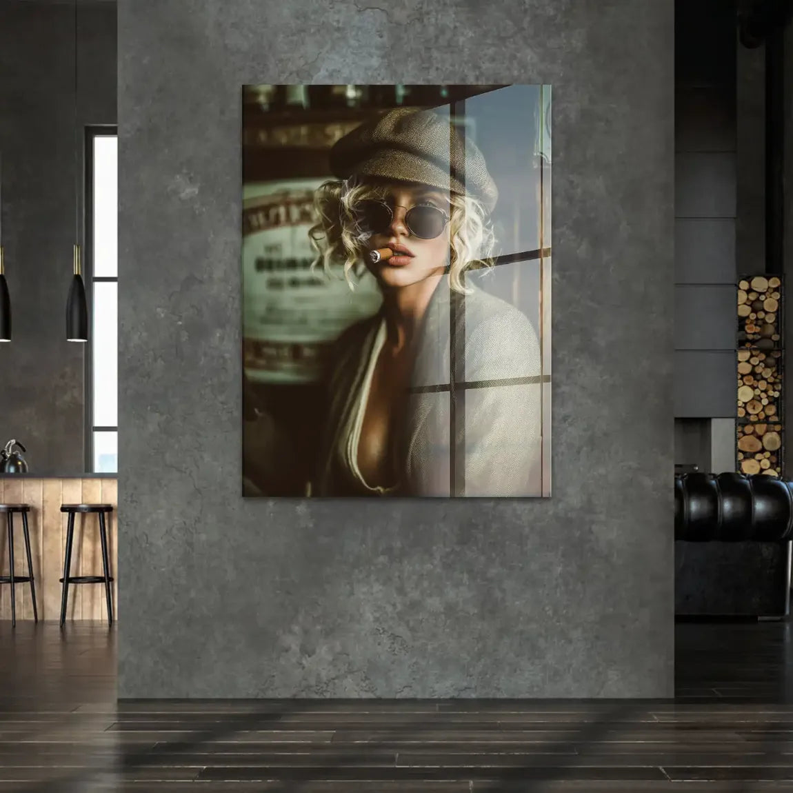 Smoked Confidence Lady Acrylglasbild