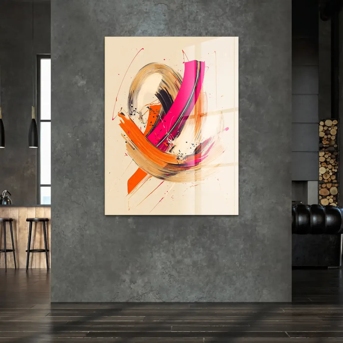 Bewegte Farbe Abstrakt Acrylglasbild