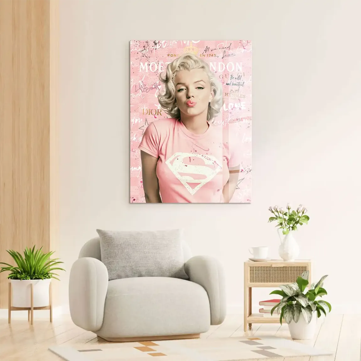 Marilyn Monroe Superman Acrylglasbild