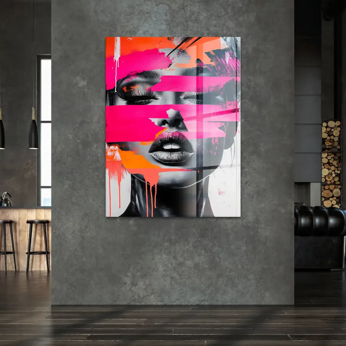 Abstrakt Pink Allure Acrylglasbild
