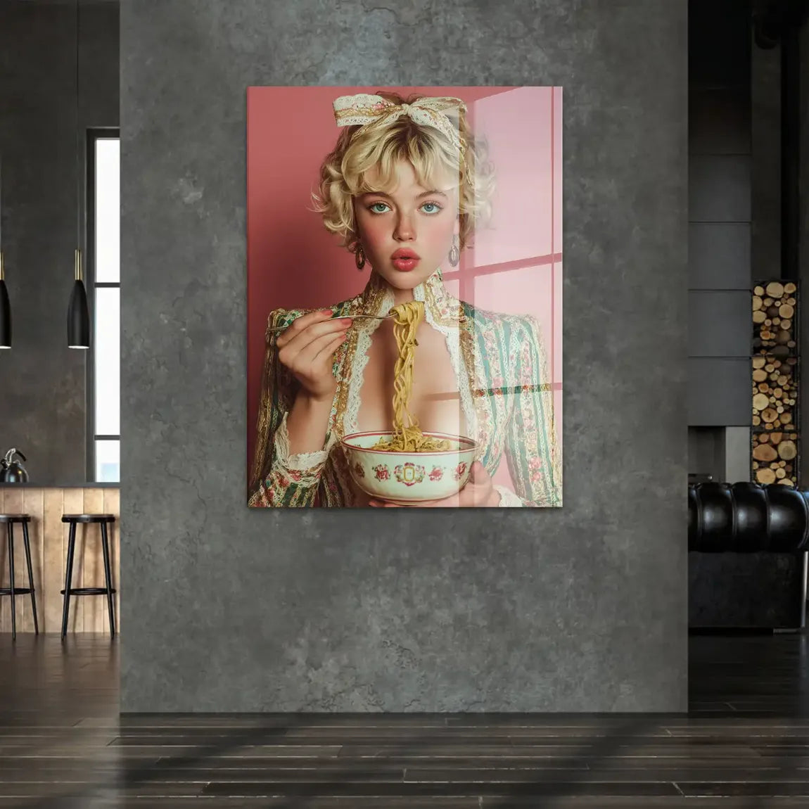La Dolce Noodle Lady Acrylglasbild