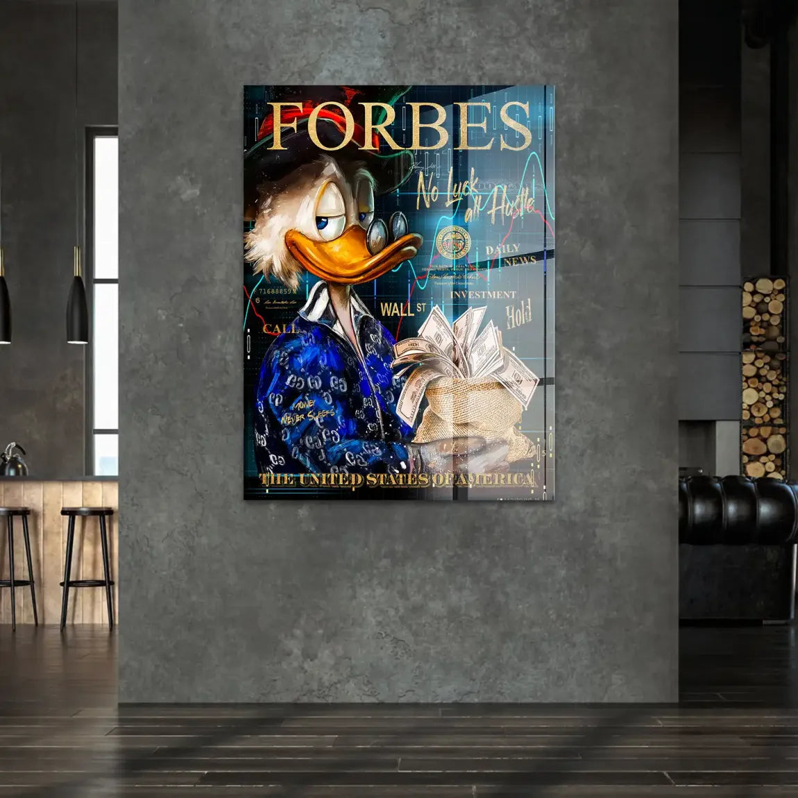 Dogobert Money Empire Acrylglasbild