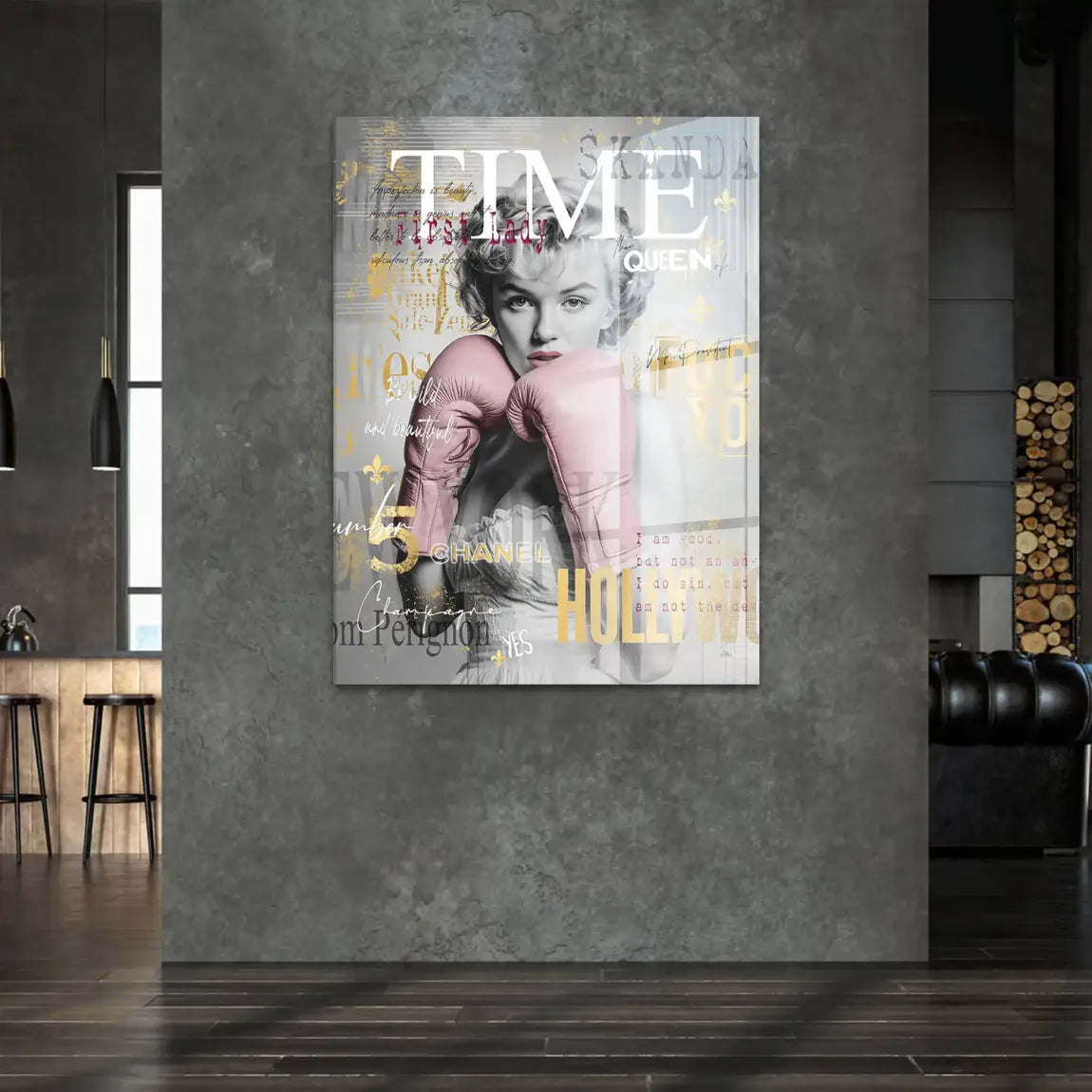 Marilyn Monroe Champ Pop Art Acrylglasbild
