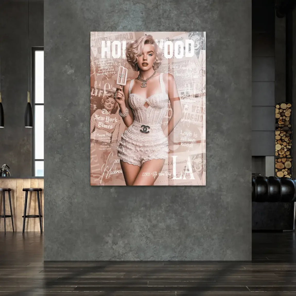 Hollywood Glam Marilyn Acrylglasbild