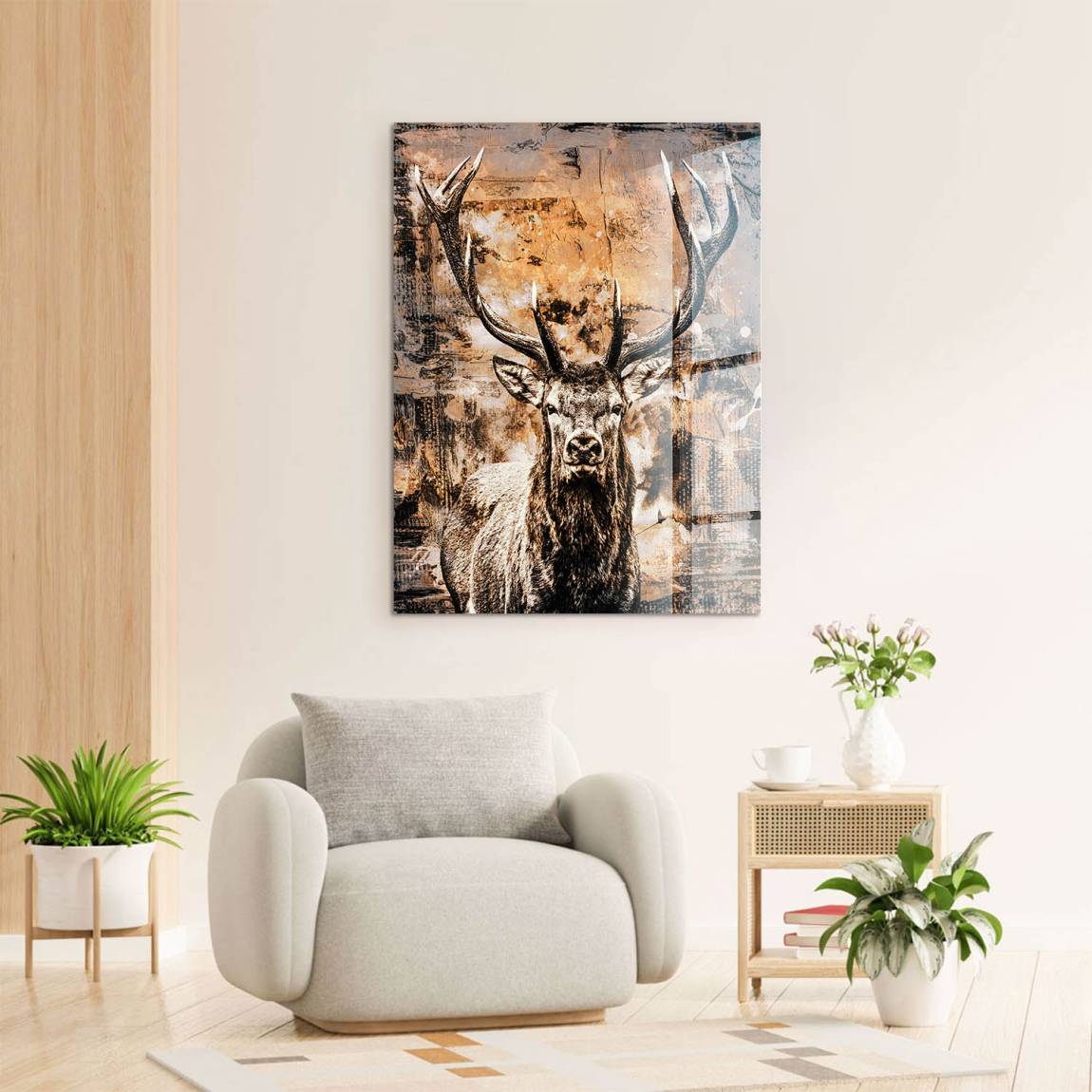 Hirsch Abstrakt Art Acrylglasbild