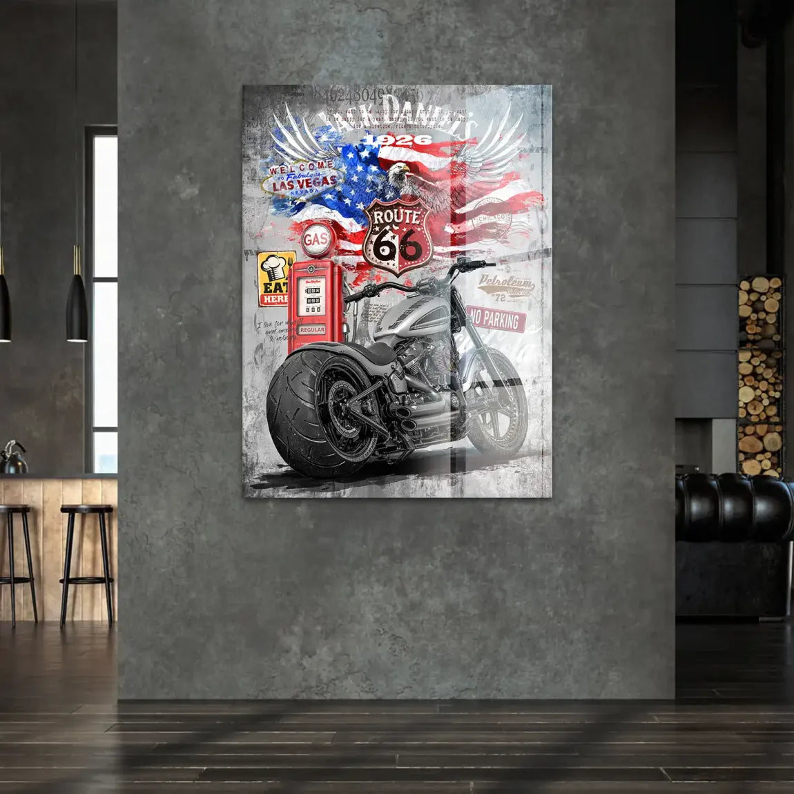 Harley Road Pop Art Acrylglasbild