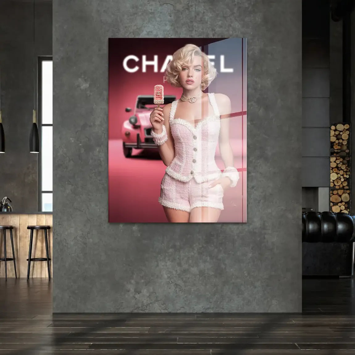 Pink Couture Marilyn Monroe Acrylglasbild