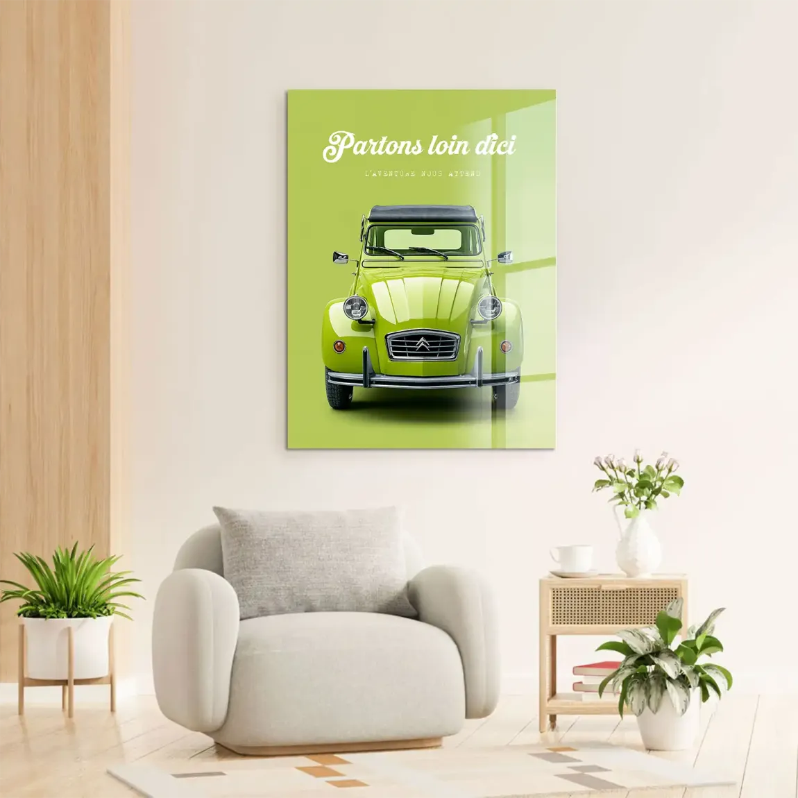 Green Citroen 2CV Acrylglasbild