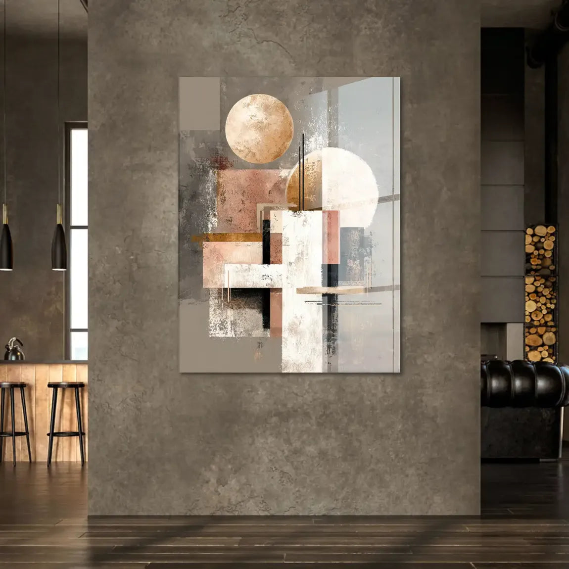 Goldene Geometrie Acrylglasbild