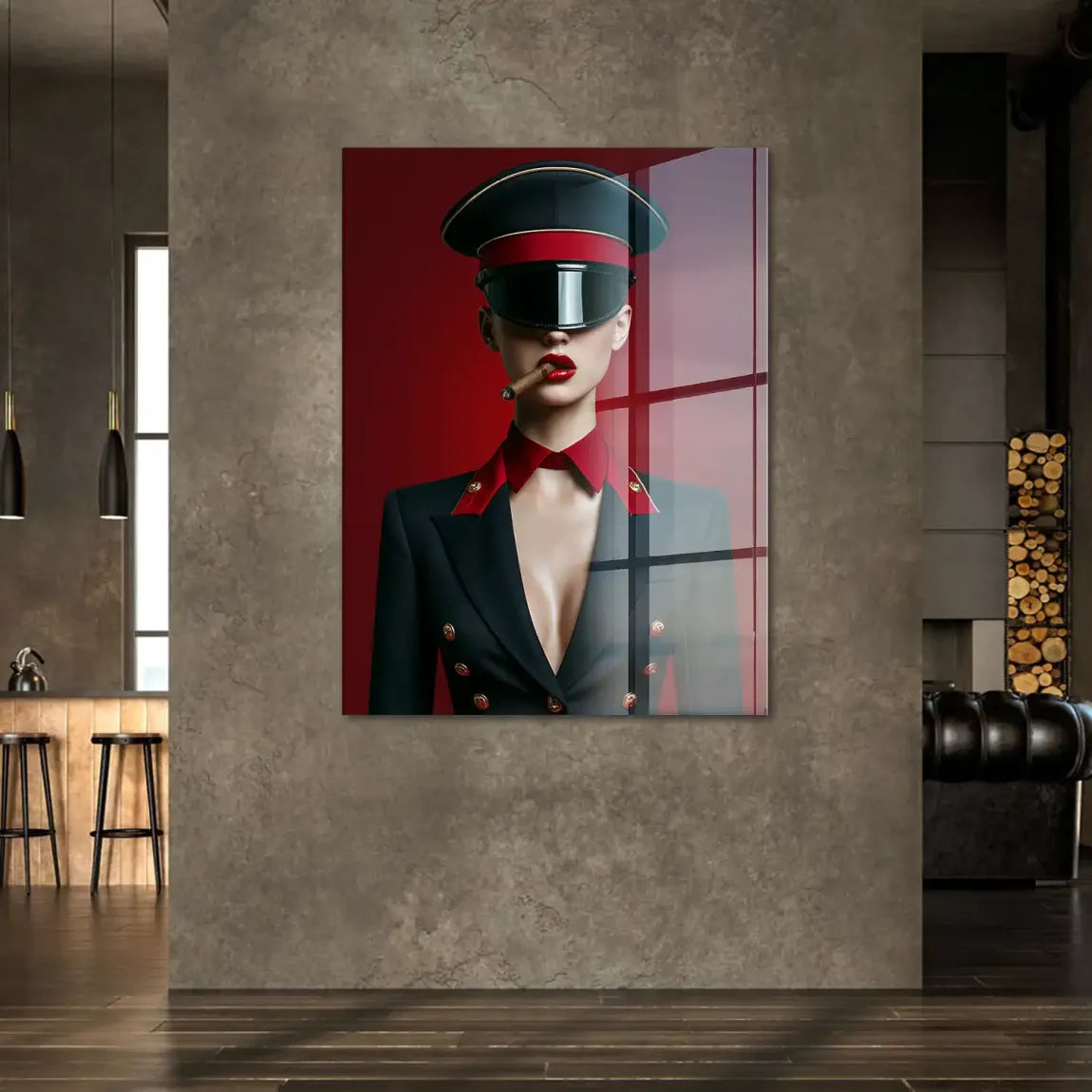 Rote Offizierin Acrylglasbild