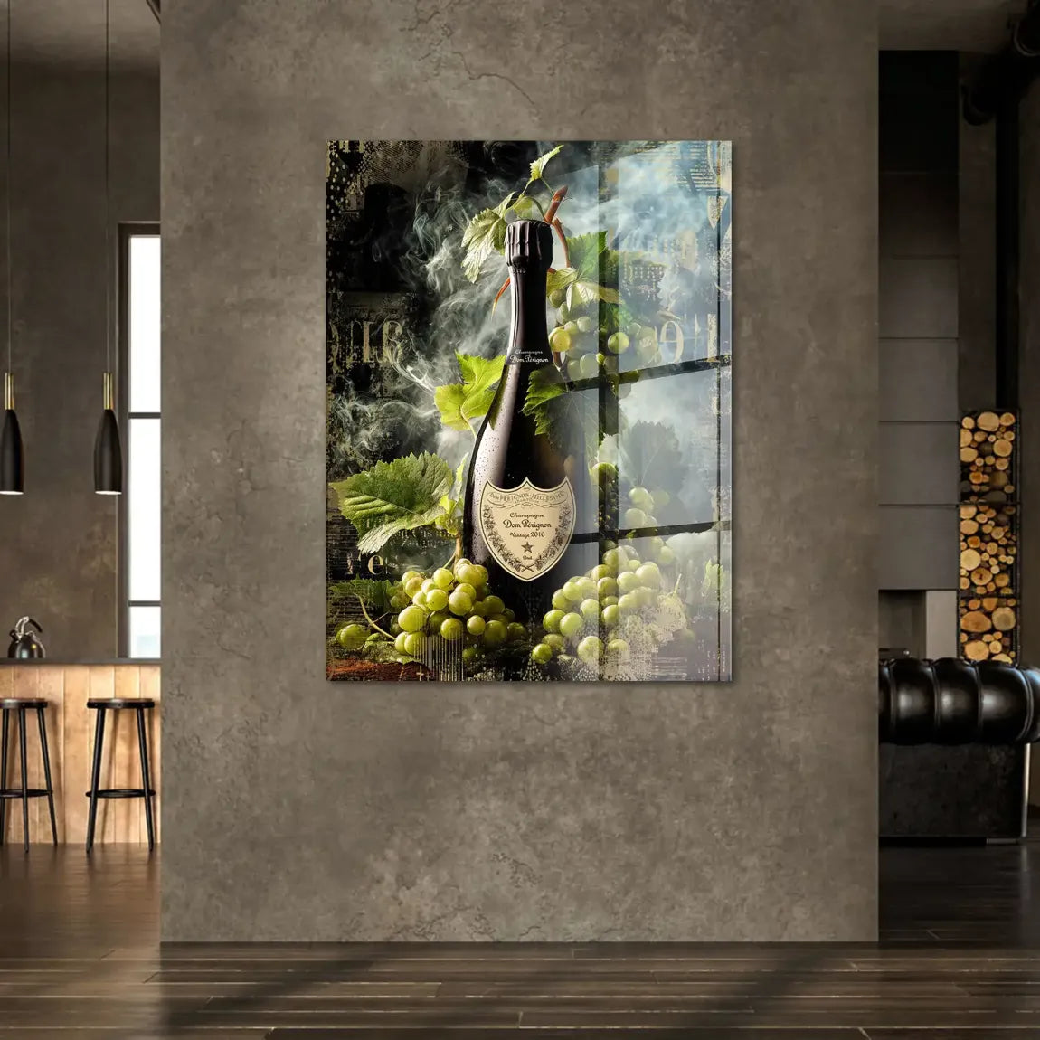 Champagner Reben Acrylglasbild