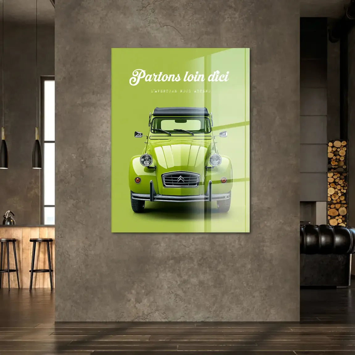 Green Citroen 2CV Acrylglasbild