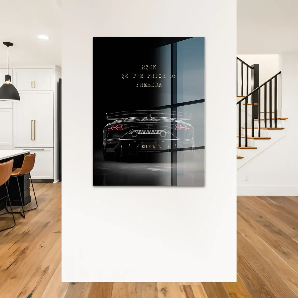 Lambo Bitcoin Acrylglasbild