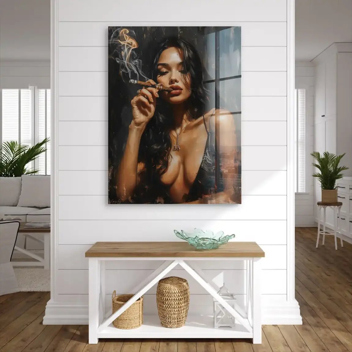 Smoking Girl Acrylglasbild INGALERIE