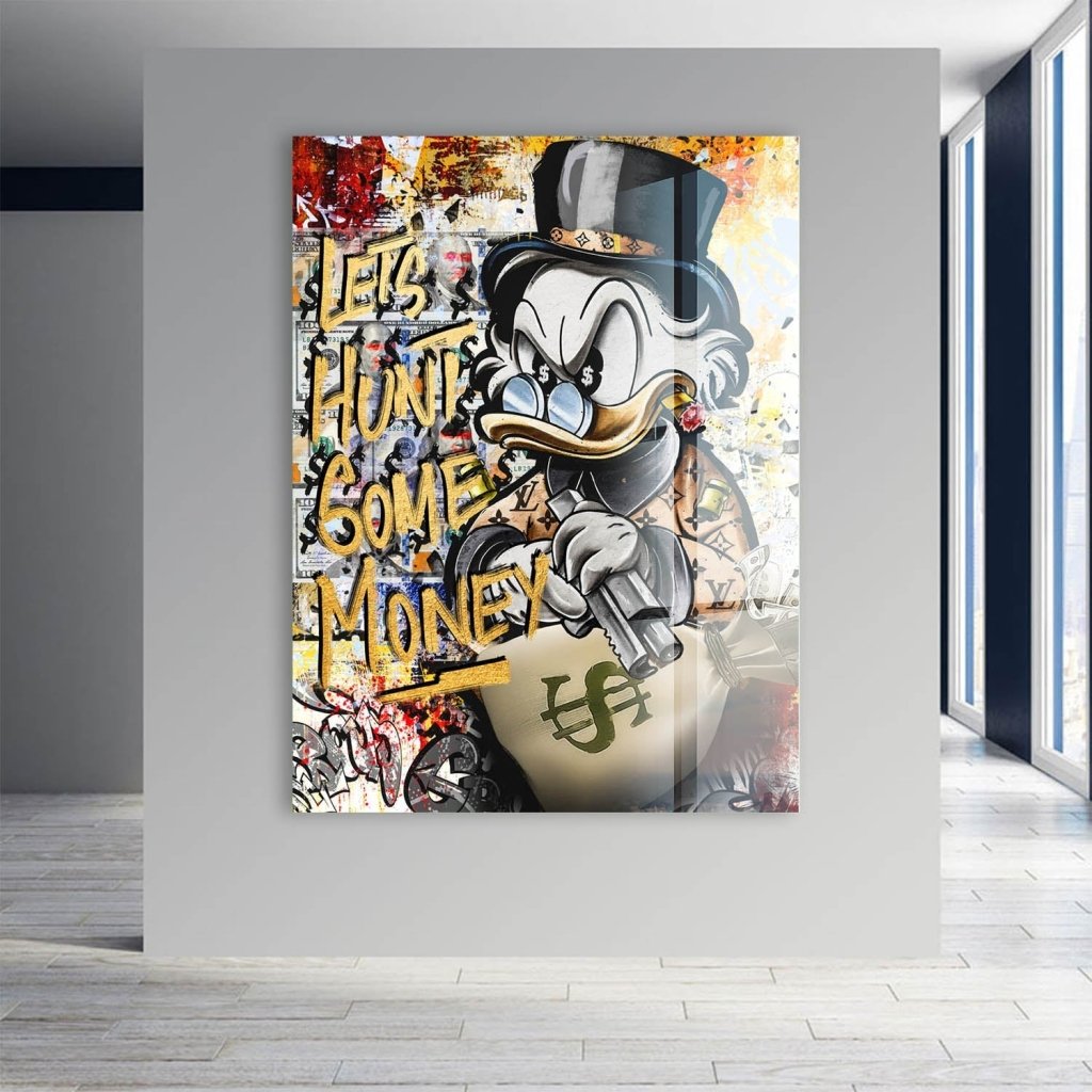 Dagobert Duck Let's Hunt Pop Art Acrylglas Bild INGALERIE