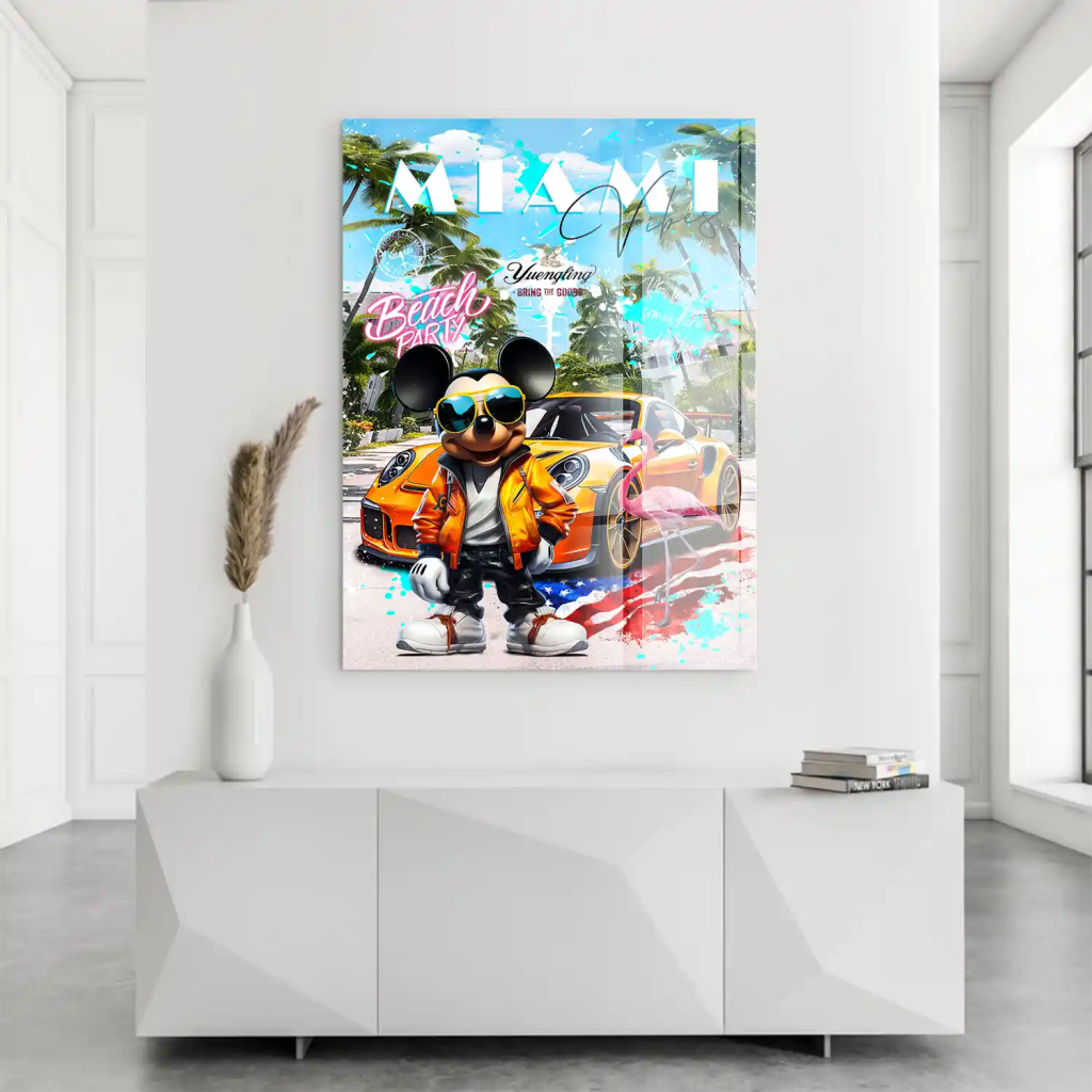 Micky Maus Miami Pop Art Acrylglas Bild INGALERIE