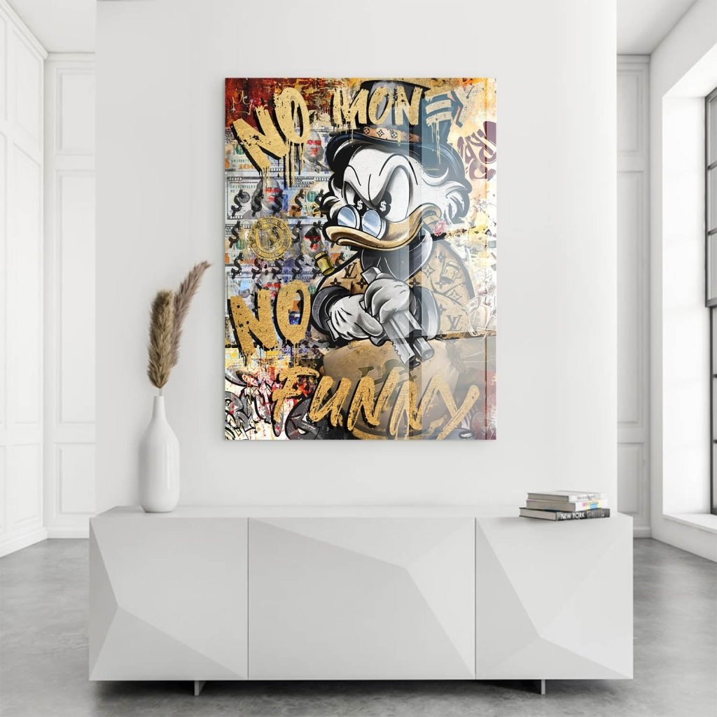 Dagobert Duck No Money Pop Art Acrylglas Bild INGALERIE