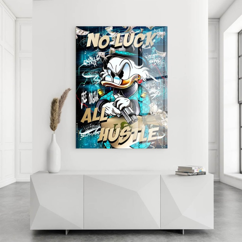 Dagobert Duck All Hustle Pop Art Acrylglas Bild INGALERIE