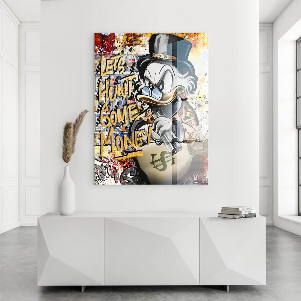 Dagobert Duck Let's Hunt Pop Art Acrylglas Bild INGALERIE