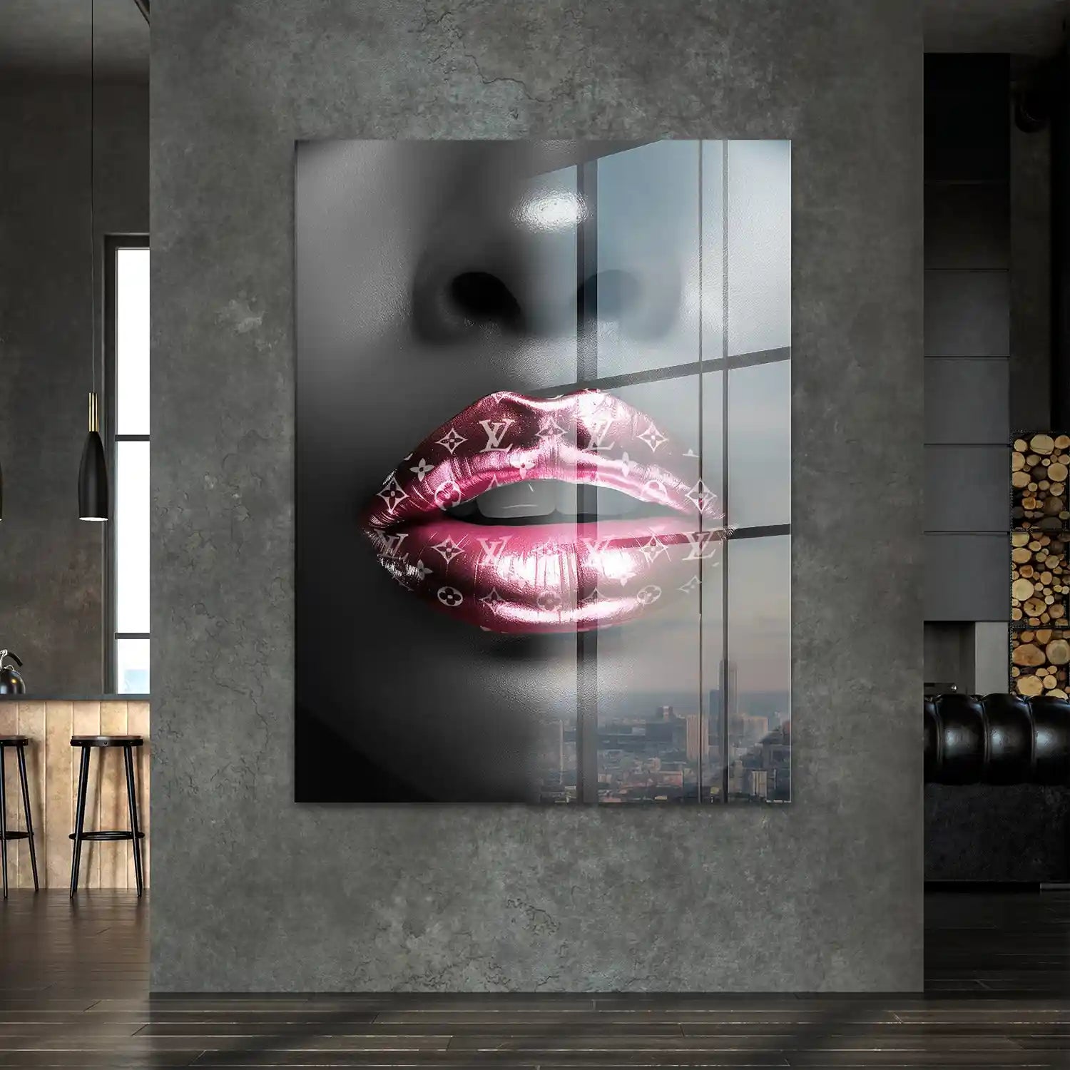 Vuitton Pink Lips Acrylglas Bild INGALERIE