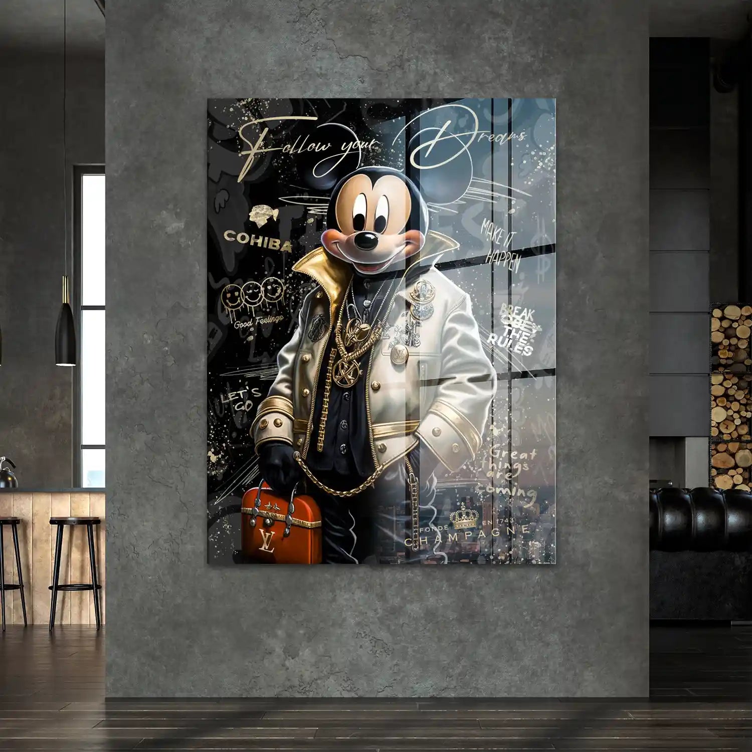 Micky Maus Dreams Pop Art Style Acrylglas Bild INGALERIE