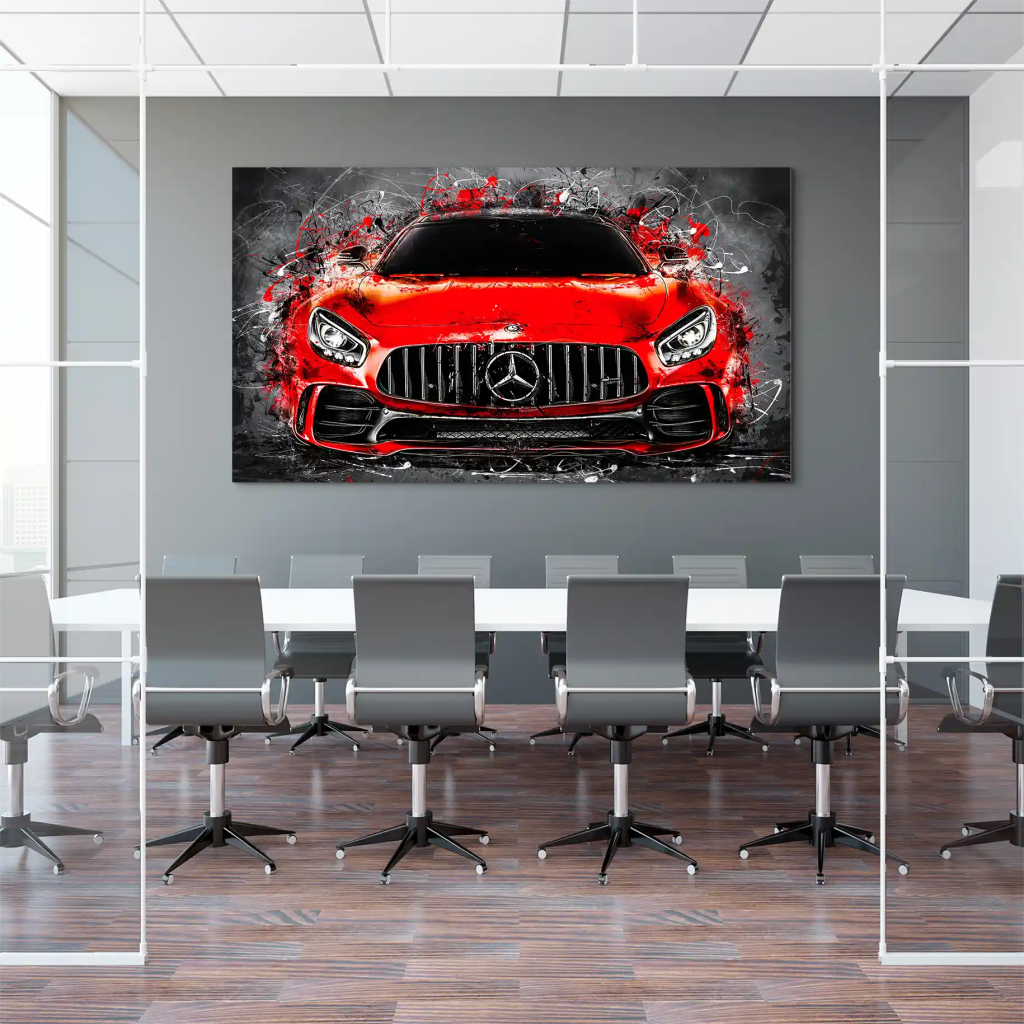 Mercedes AMG GT Abstrakt Rot Aludibond Bild INGALERIE