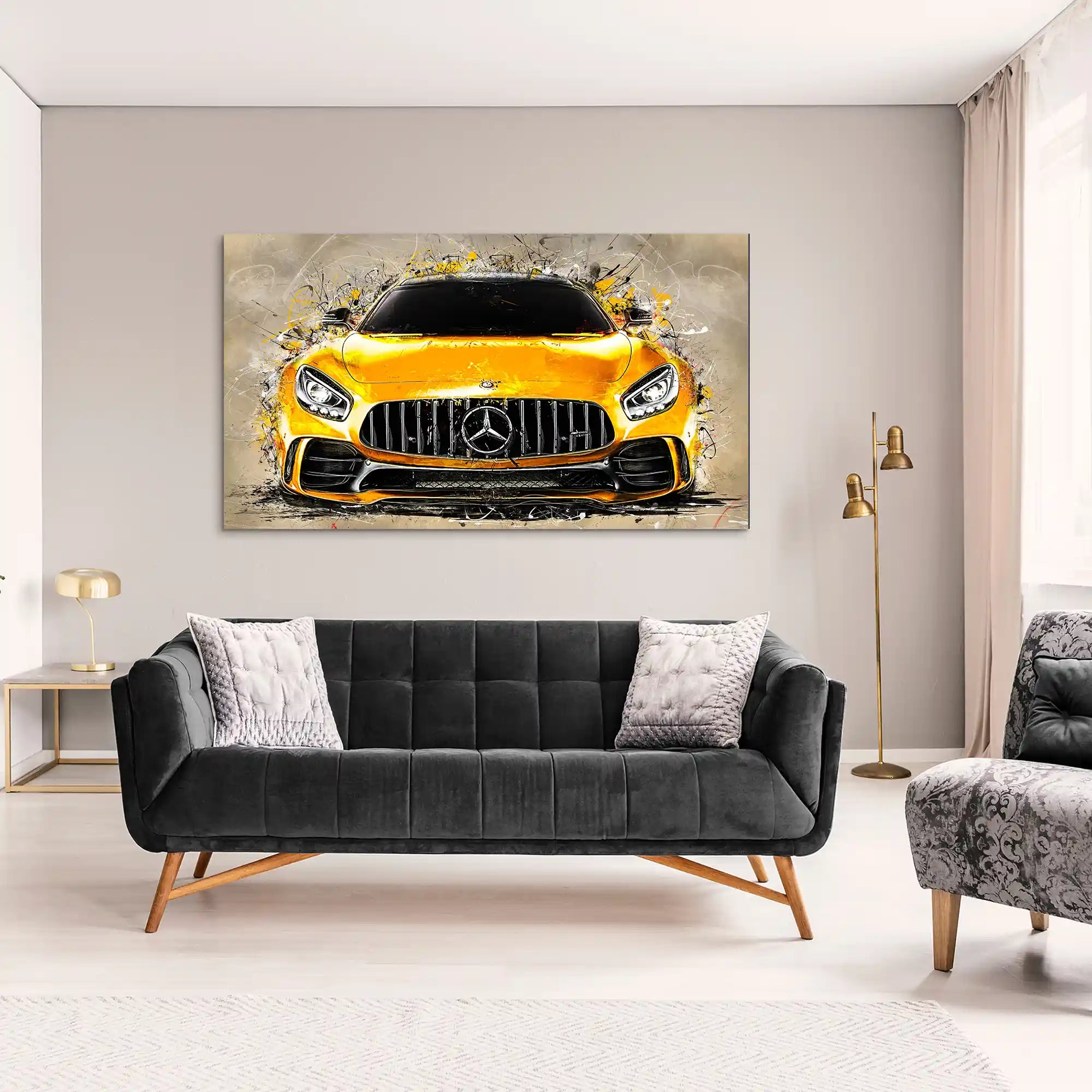 Mercedes AMG GT Retro Style Aludibond Bild INGALERIE