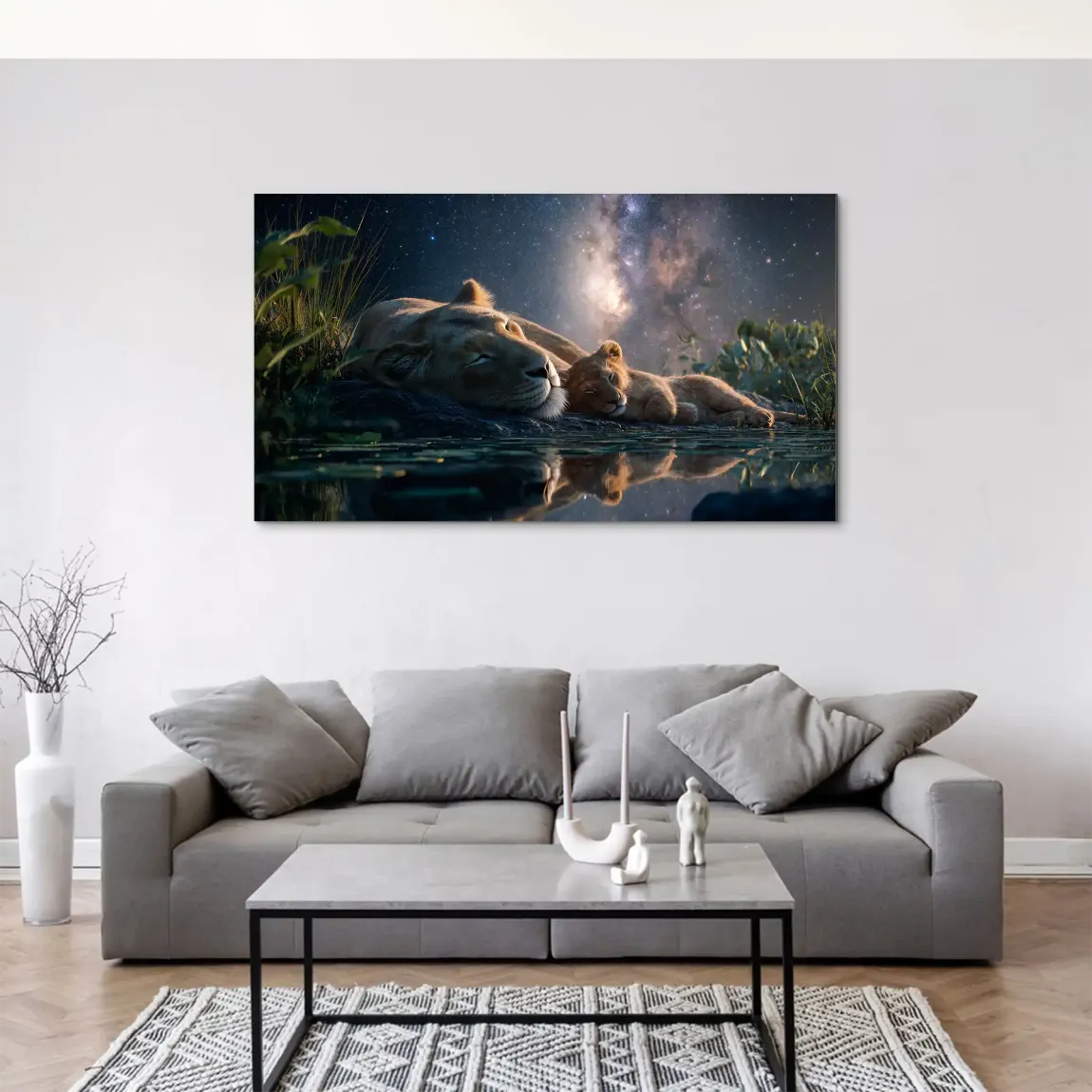 Löwen Serenade Alu Dibond Wandbild