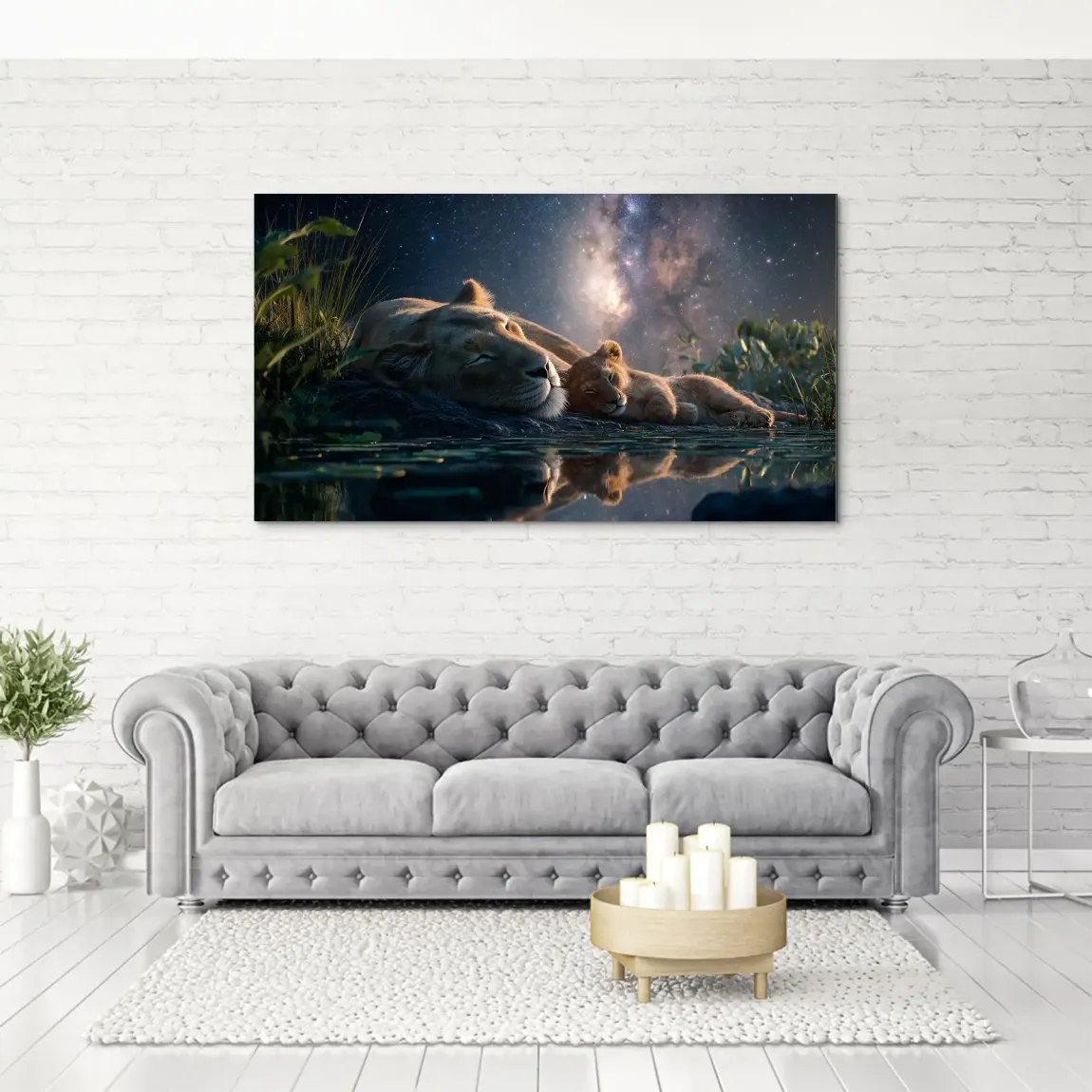 Löwen Serenade Alu Dibond Wandbild