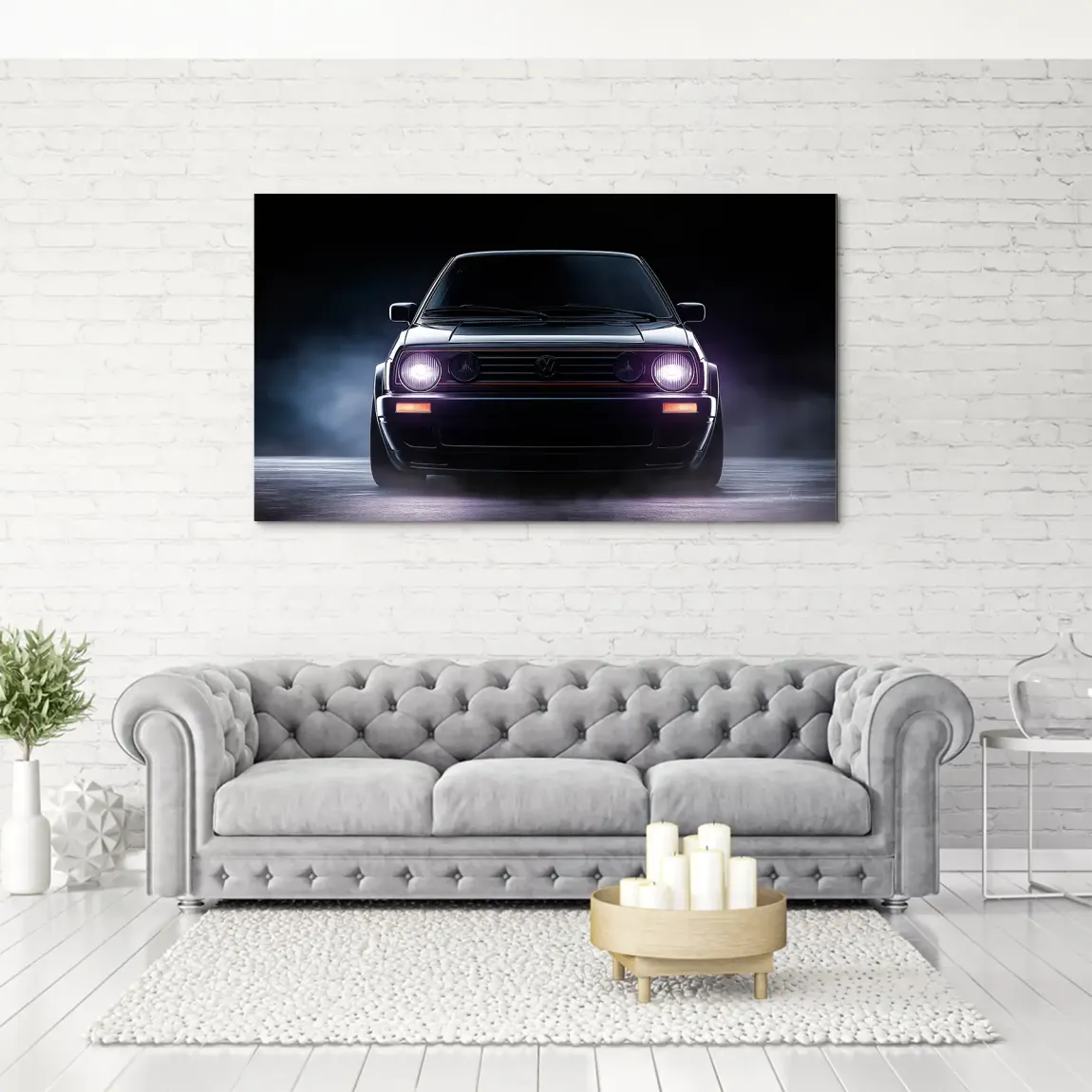 VW Golf Old School Aludibond Bild