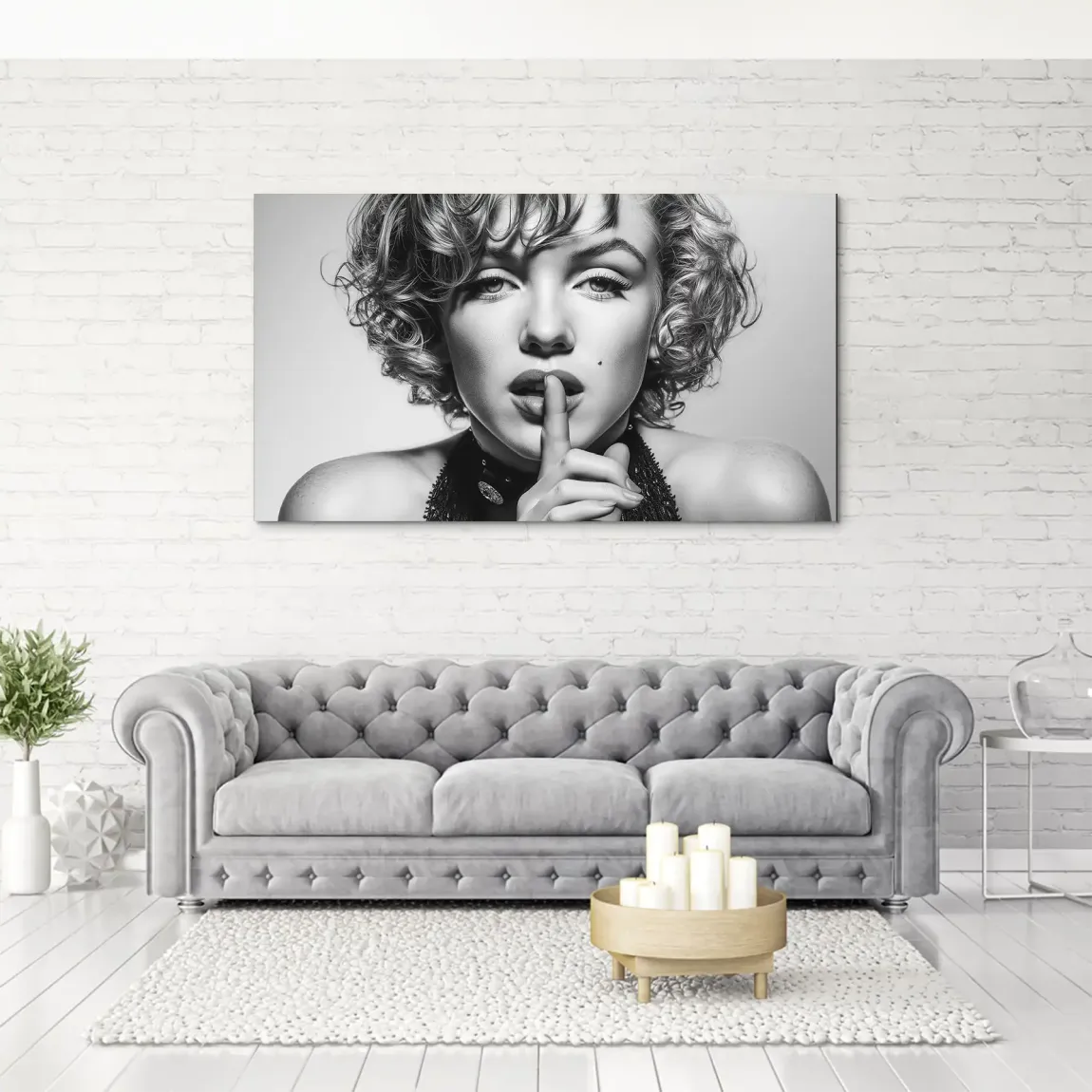 Marilyn Silent Secret Black Aludibond Bild