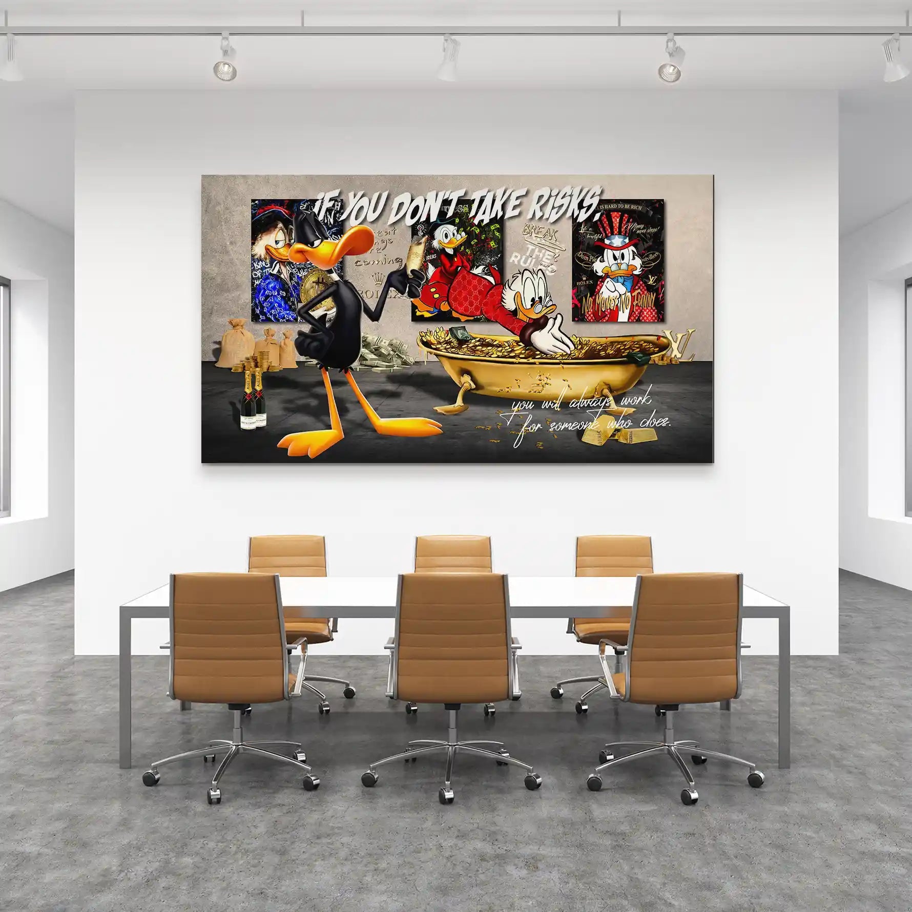 Duffy u. Dagobert Risk Pop Art Aludibond Bild INGALERIE